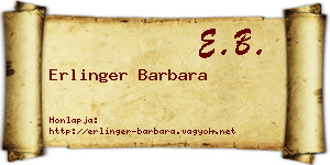 Erlinger Barbara névjegykártya